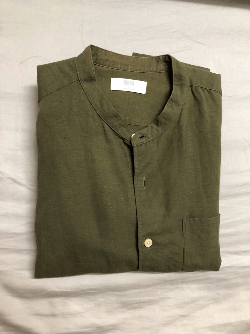 Uniqlo linen shirt, Men's Fashion, Tops & Sets, Tshirts & Polo Shirts on Carousell