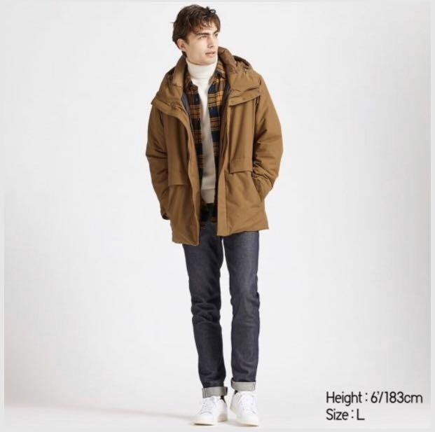 men hybrid down parka