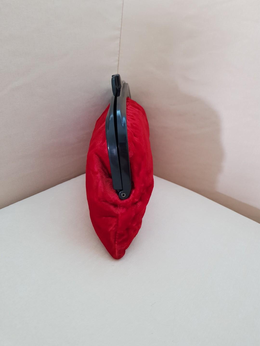 Red velvet clutch on sale