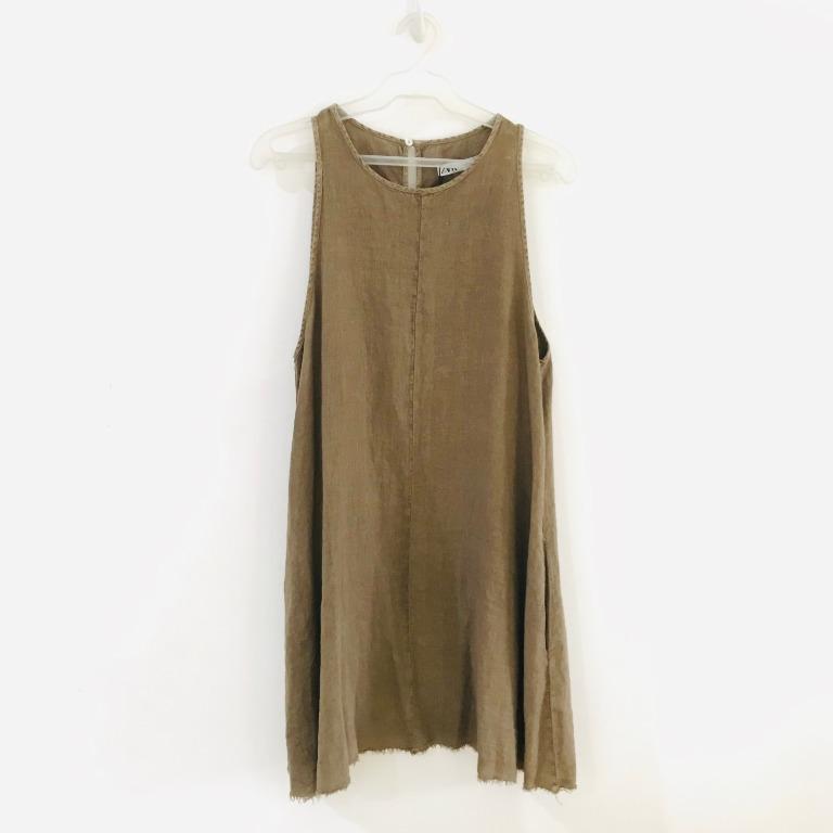 ZARA Linen Brown Dress (Category: Dresses) located in Manila. Submitted by chicsociety (Listing ID 270676814, Image 2). Description: .