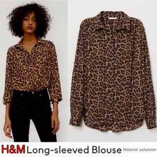 Kemeja Leopard Hm long sleeves blouse