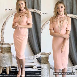 Dress pink sanghai Lace ( keren high quality)