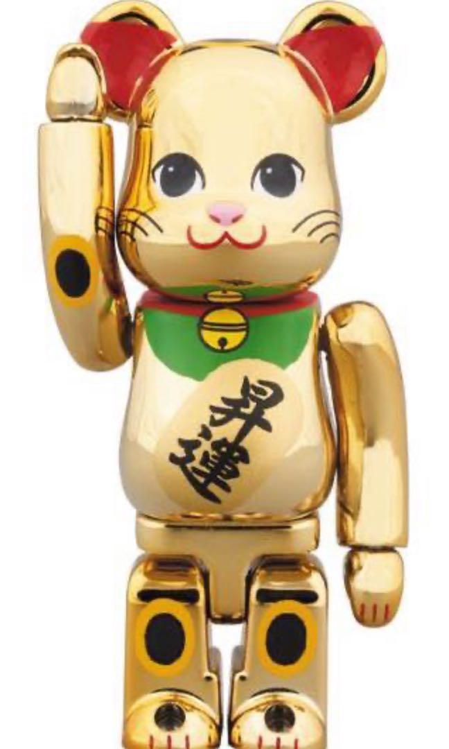 現貨bearbrick 金貓金招財貓電鍍昇運be@rbrick 400%, 興趣及遊戲, 玩具 