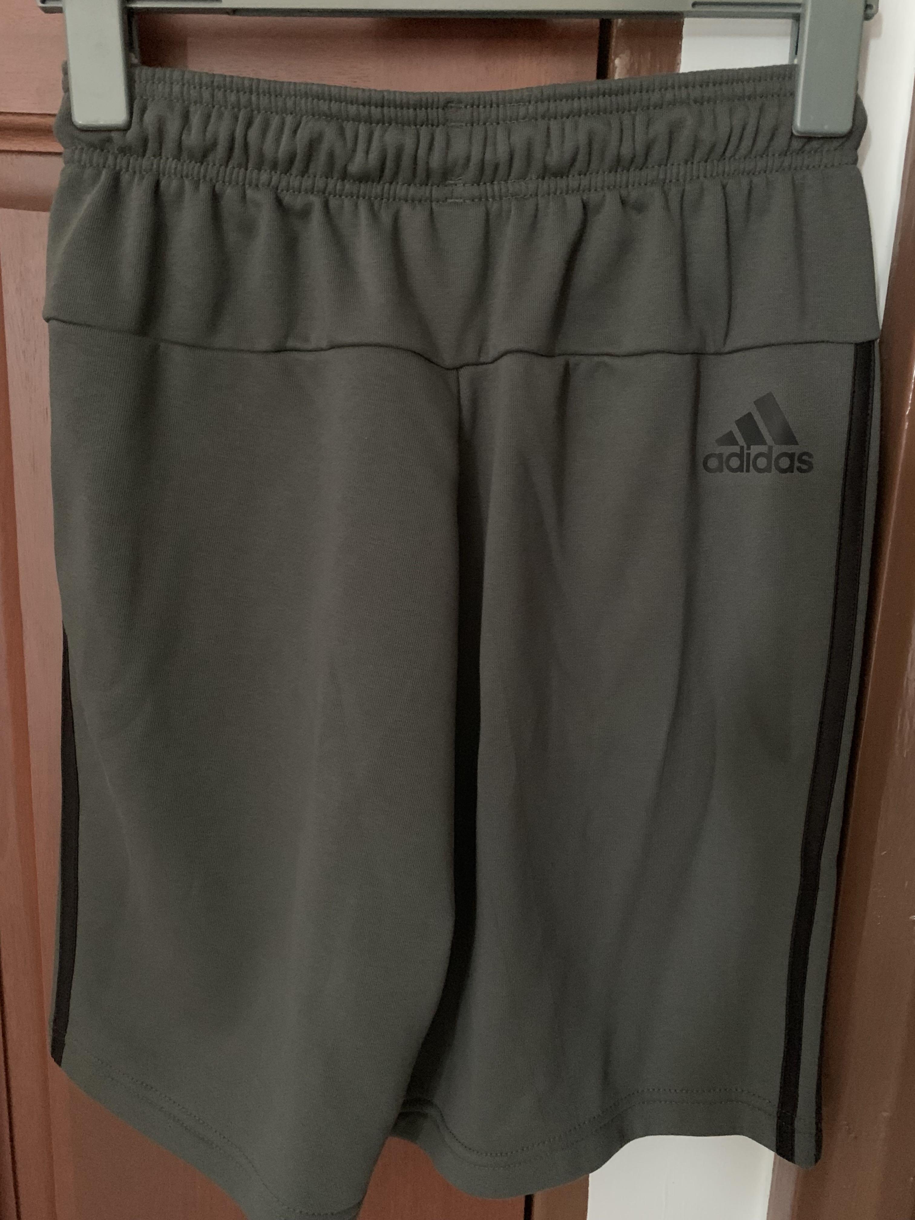 adidas 3 stripe khaki shorts