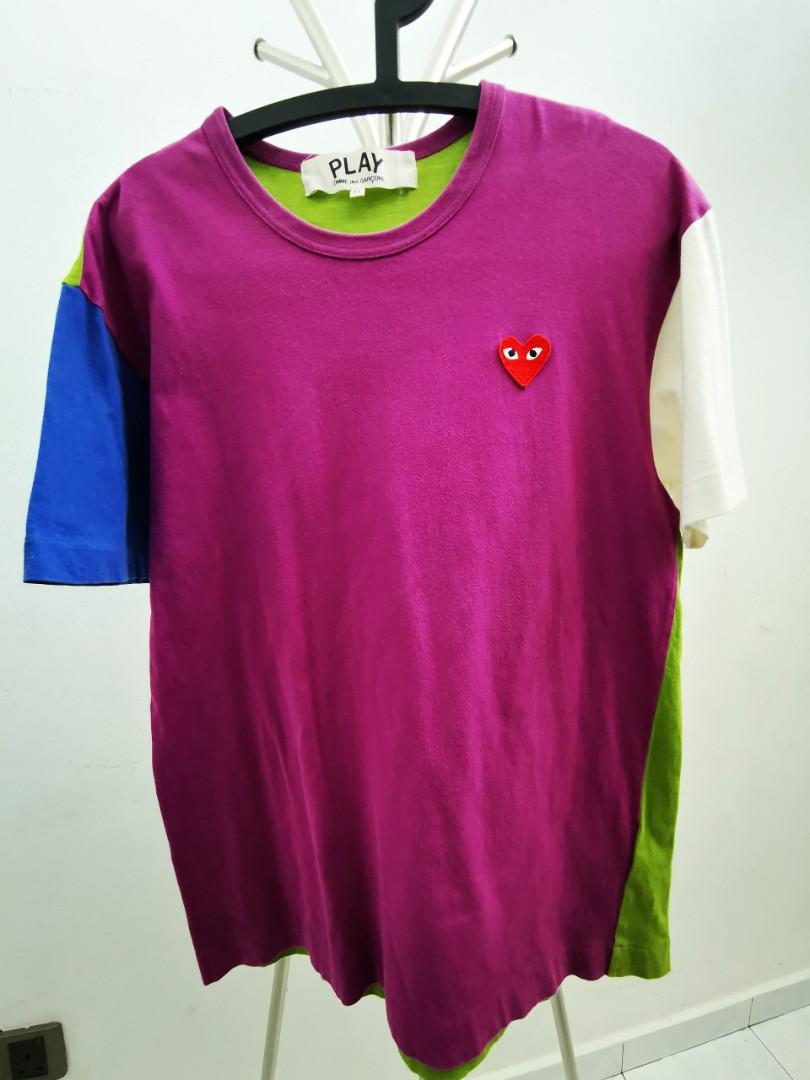 Purple cdg t shirt discount