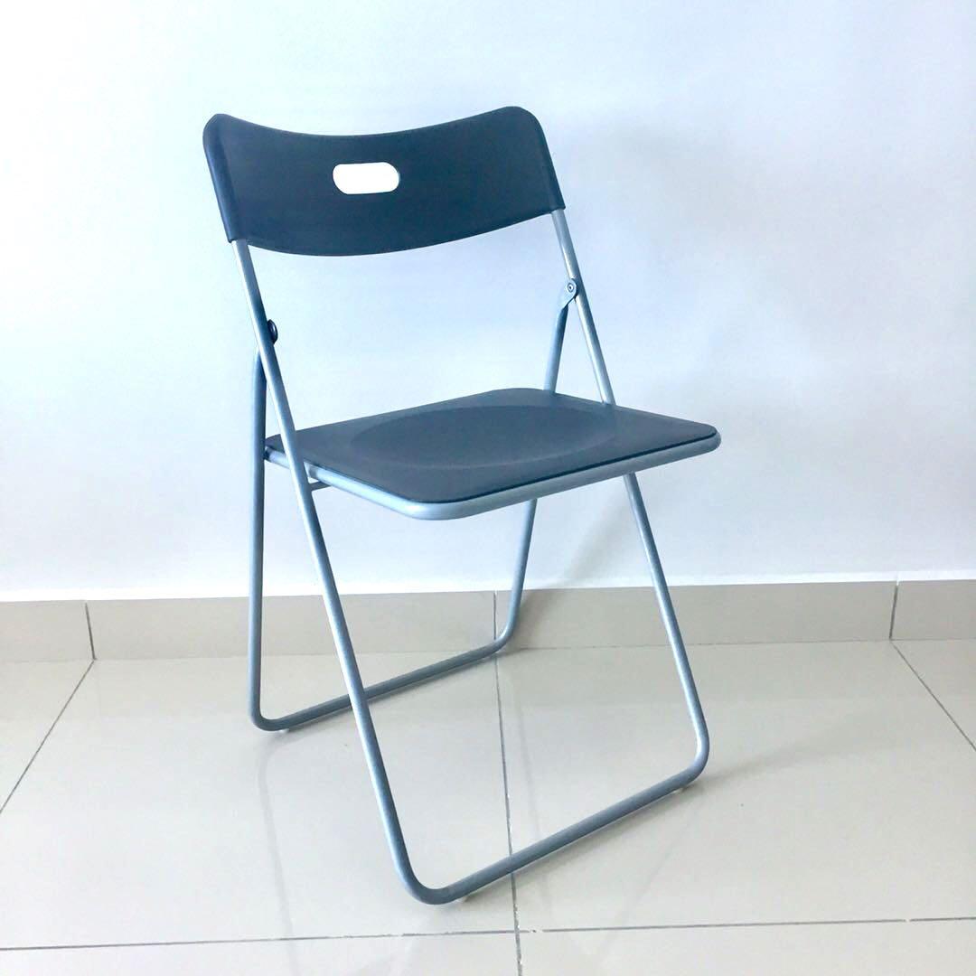Ikea Foldable Chair With Cushion Pad Black Home Furniture Ikea Foldable Chair With Cushion Pad
