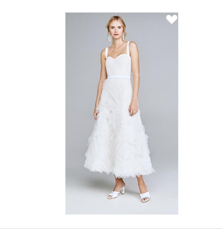 Marchesa notte textured 2025 tulle tea length gown