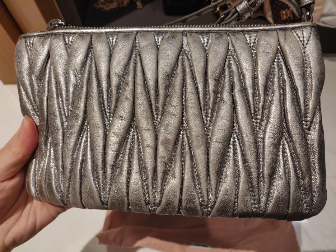 Miu Miu metallic silver Clutch