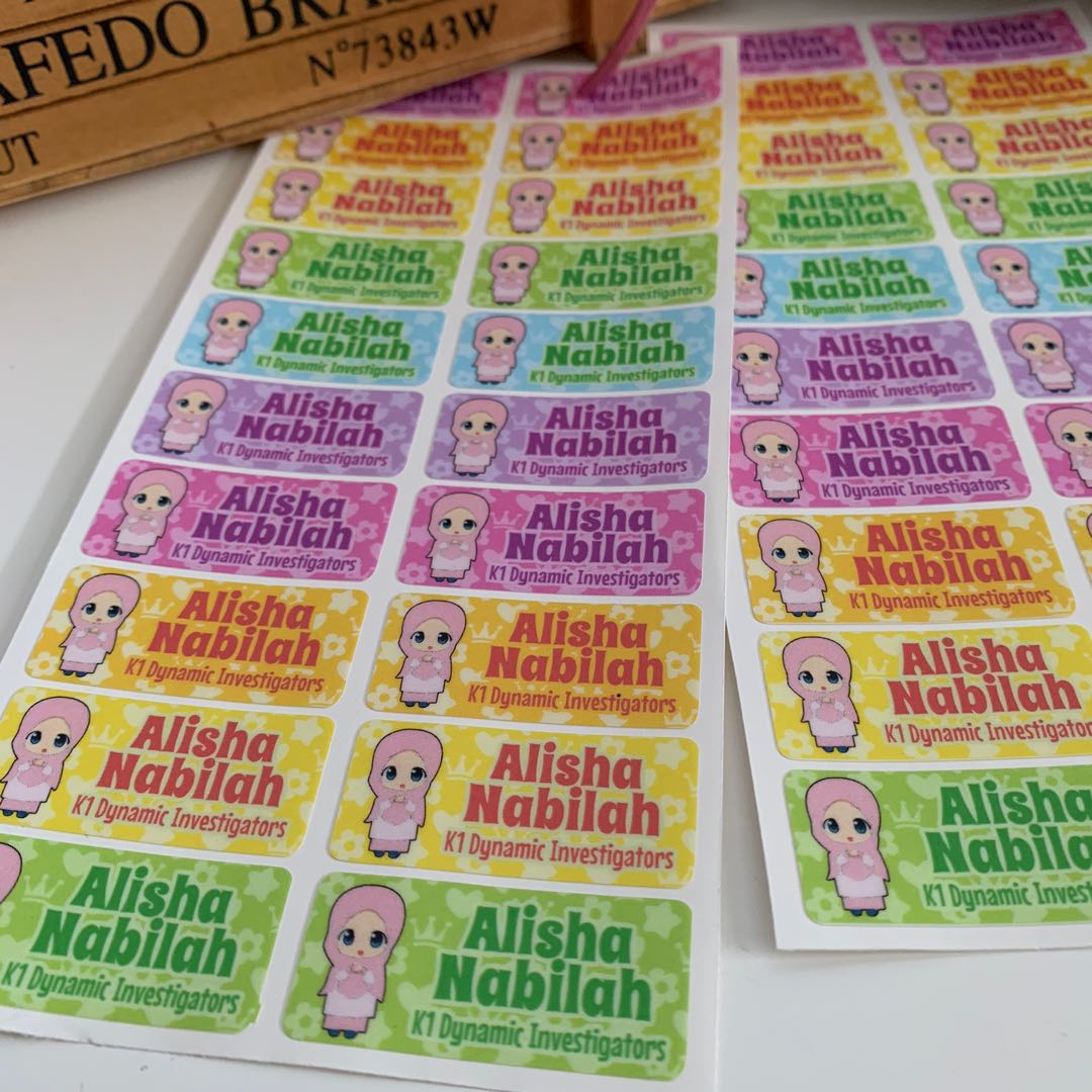 Name labels stickers for preschool nursery kindergarten childcare lunch