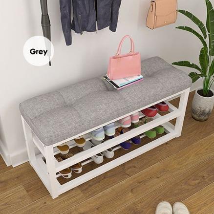 New Multi Purpose Shoe Rack With Faux Leather Seat Used As Entryway Shoe Sto Used As Entryway Shoe Storage Hallway Bench Grey Furniture Others On Carousell
