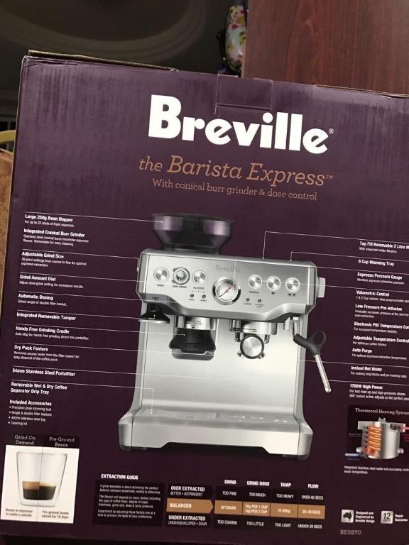 PRE ORDER Breville The Barista Express Coffee Machine Black Sesame BES870BKS TV Home Appliances Kitchen Appliances Coffee Machines Makers on Carousell
