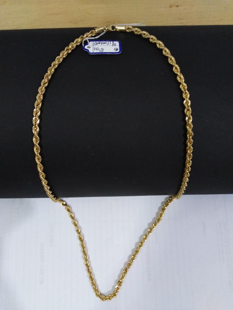Saudi Gold 18k Necklace 24" (Category: Necklaces) located in Manila. Submitted by brendamoreno (Listing ID 270778338, Image 1). Description: Saudi Gold 18k Necklace 24 inches Authentic gold 100%Real Gold /Pawnable nasasangla Good investment Just PM me.
