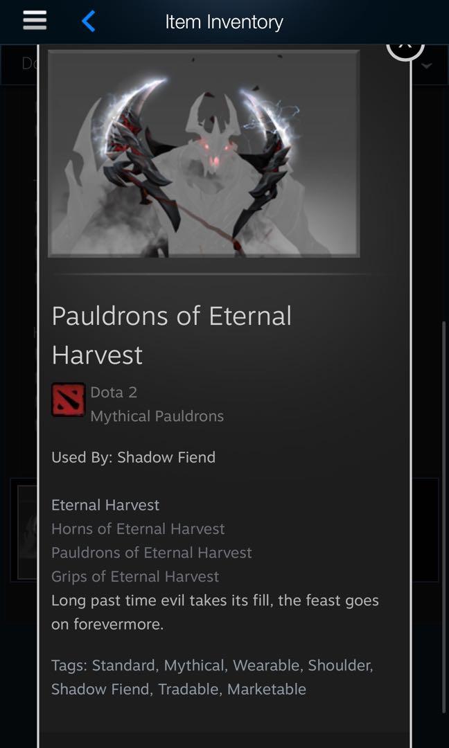 SF ETERNAL HARVEST SET DOTA 2, Video Gaming, Gaming Accessories, Game