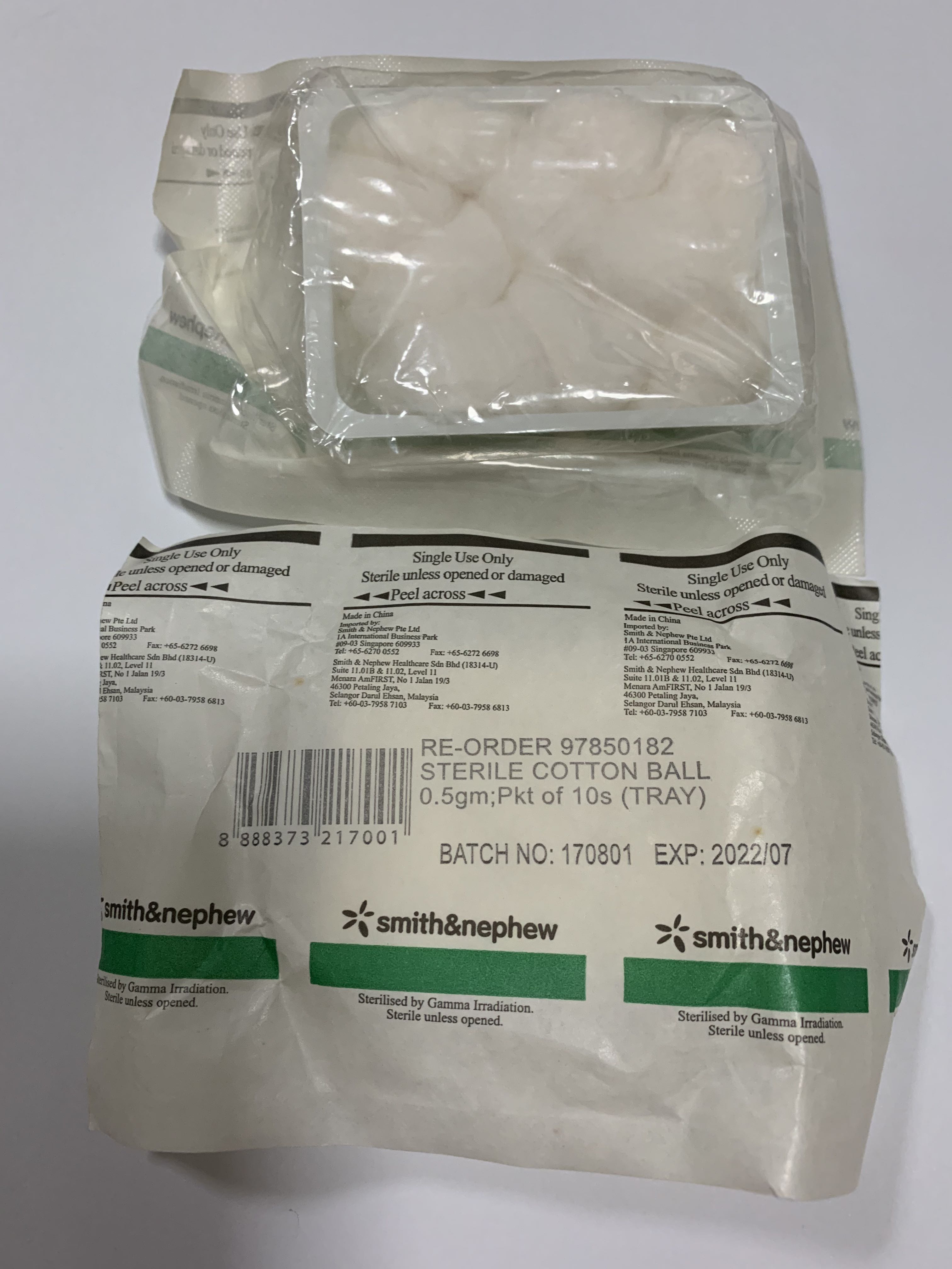 Smith Nephew Sterile Cotton Ball 0 5gm Pkt Of 10s Tray Health Nutrition Medical Supplies Tools On Carousell