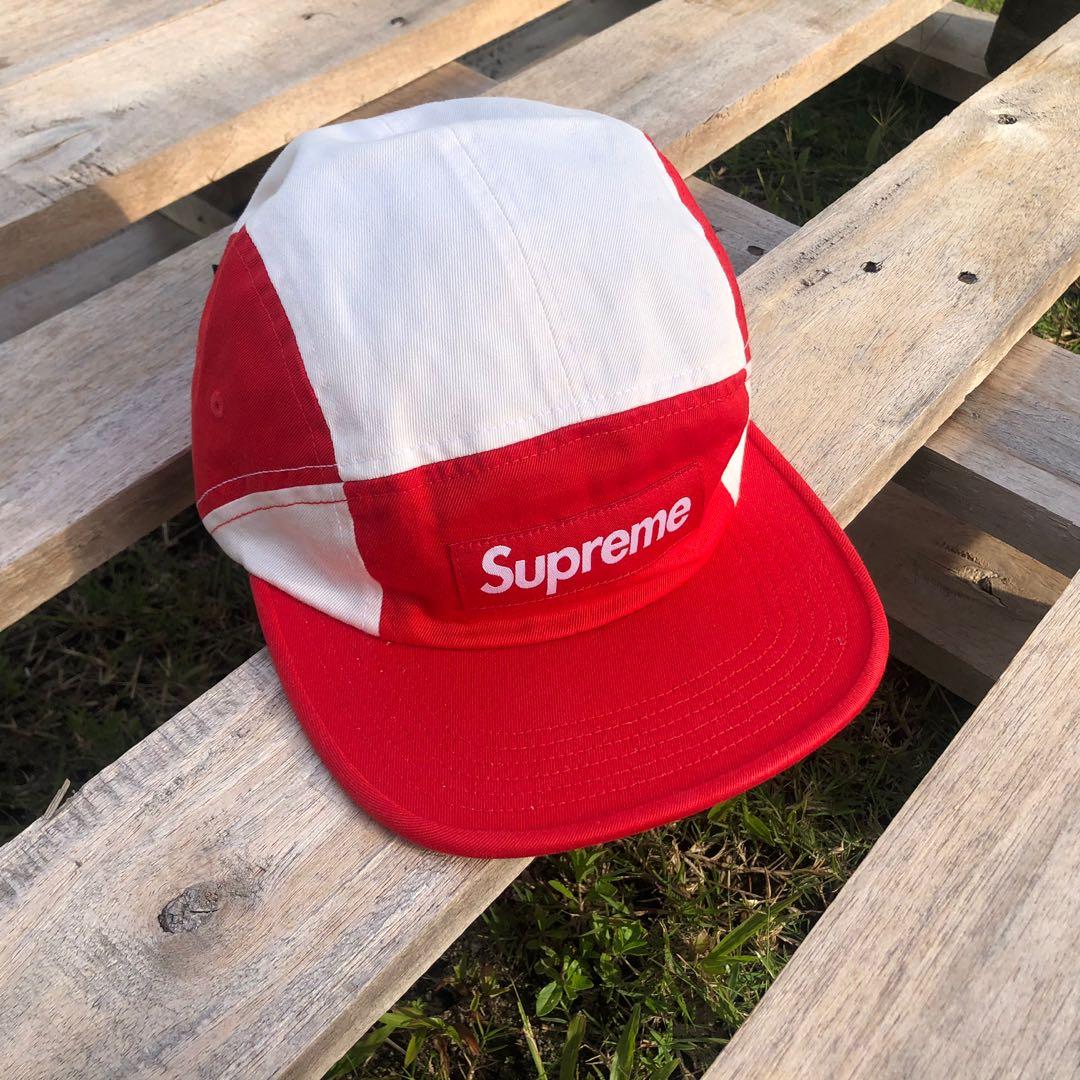 Supreme Contrast Camp Cap Red White 5 Panel