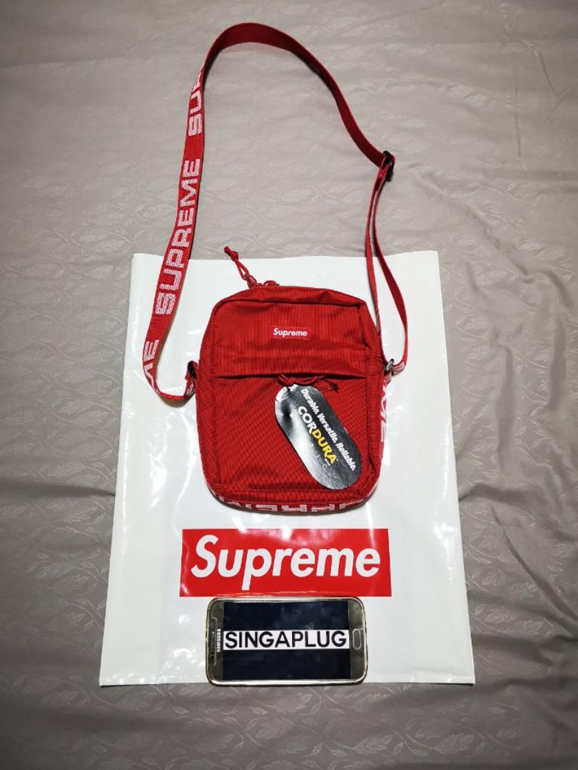 Available Supreme Shoulder Bag SS18 Red Men s Fashion Bags Sling Bags on Carousell