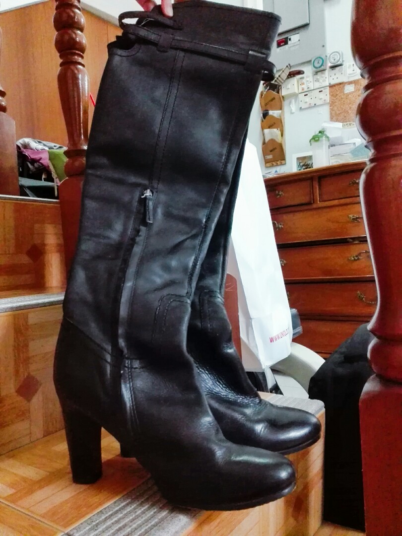 thigh length leather boots