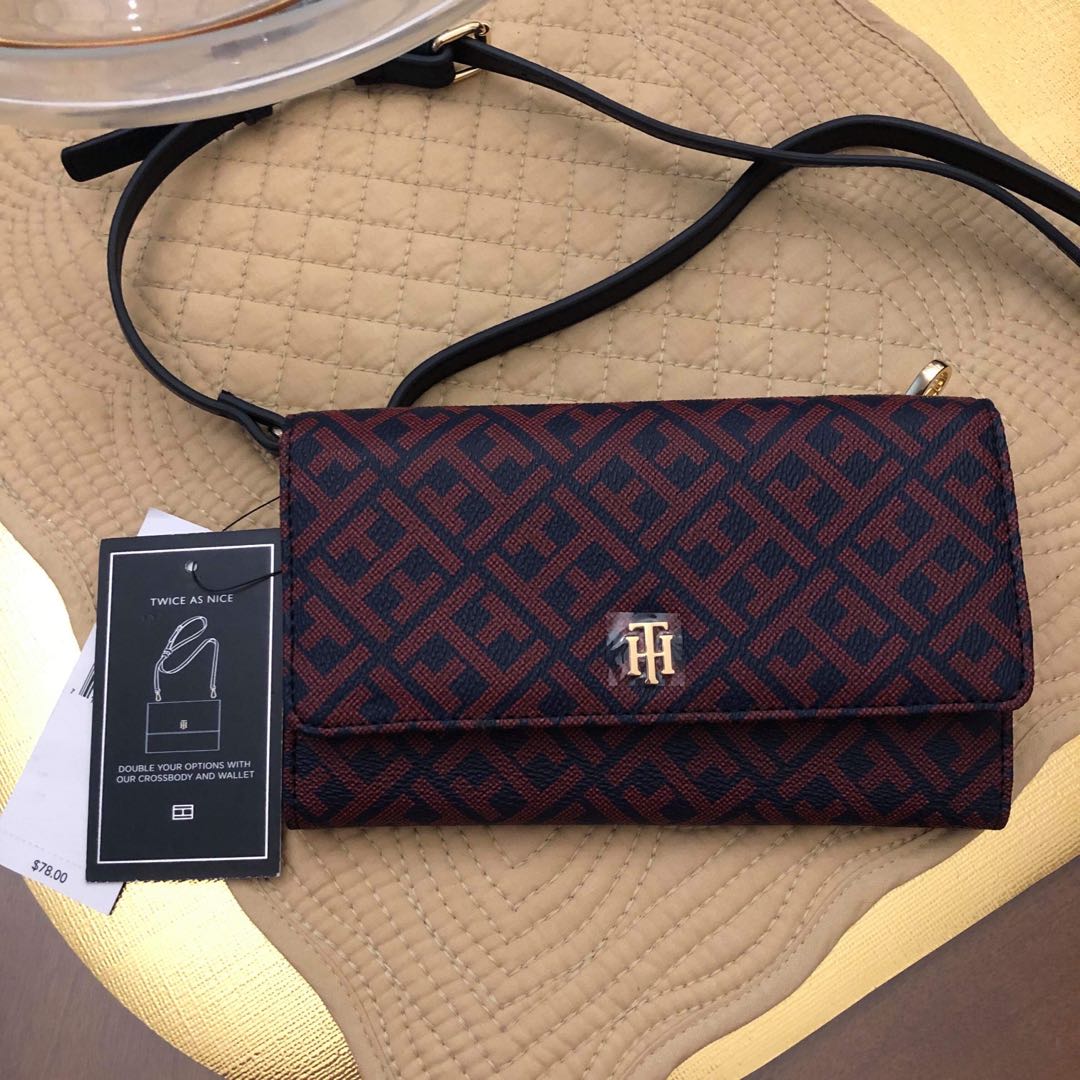 TOMMY HILFIGER CROSSBODY&WALLET, Luxury, Bags & Wallets on Carousell