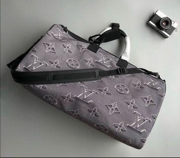 Louis Vuitton Reversible Keepall Bandouliere Monogram 3D 50 Rainbow/Gray/Black  in Textile/Cowhide Leather