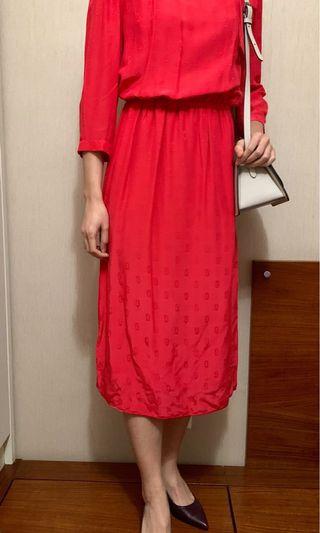 Marc Jacob全新絲質紅色長裙New red one piece dress