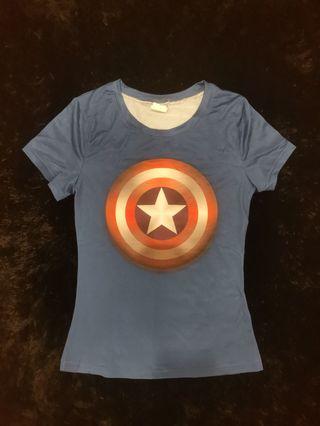 TUNSECHY Captain America 3D Printed Women Gym Shirt