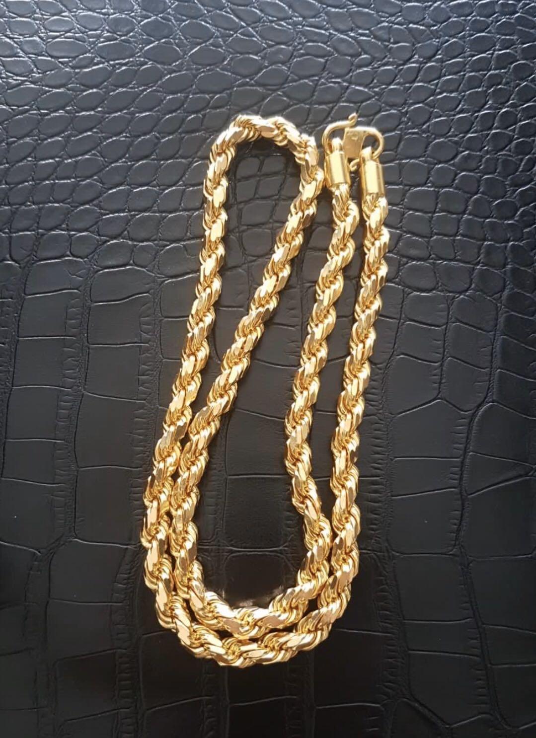 Gold rope chain discount thick