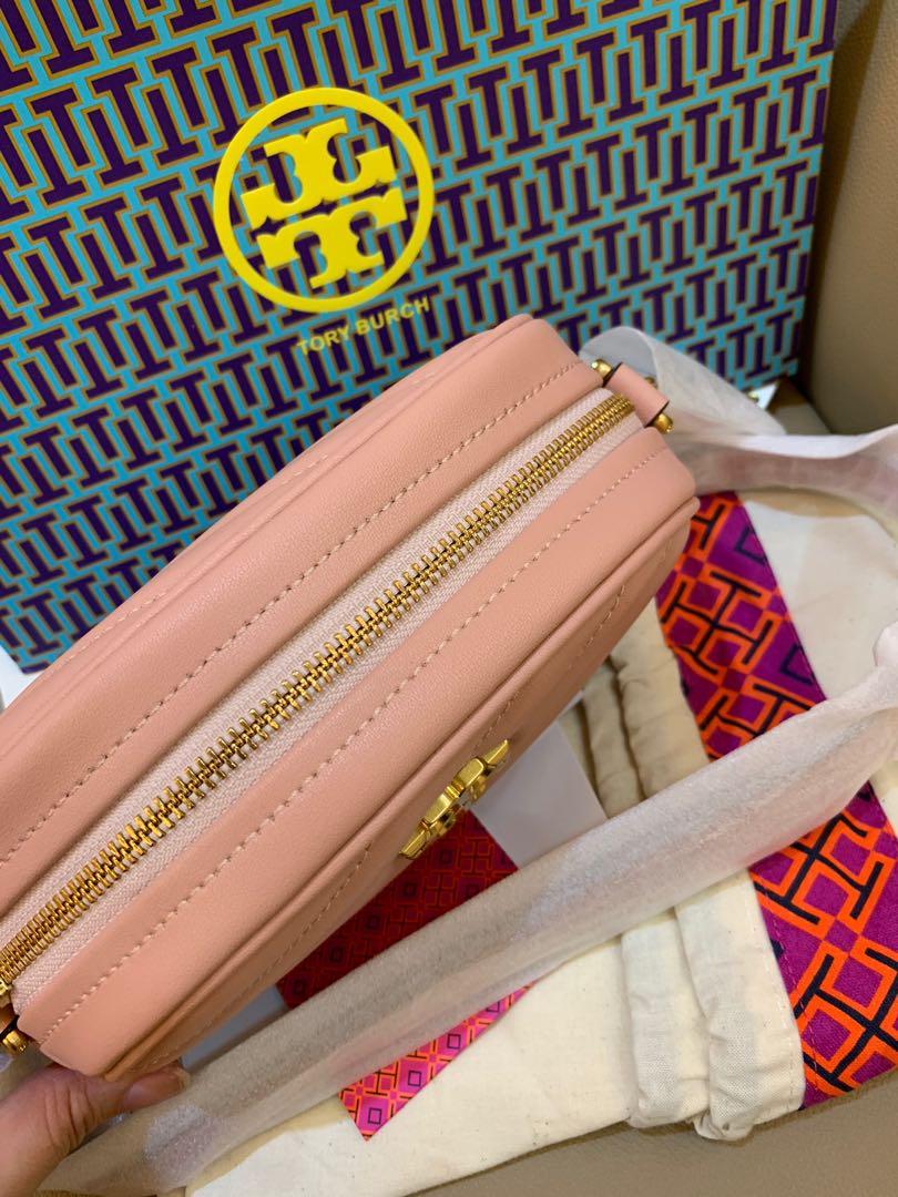 Tory Burch Pink Moon Kira Chevron Small Camera Bag 