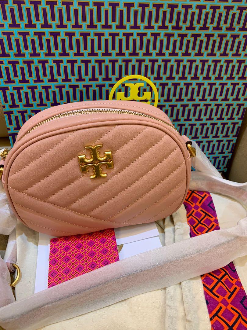 Authentic Tory Burch Kira chevron mini camera bag in pink moon colour,  Luxury, Bags & Wallets on Carousell