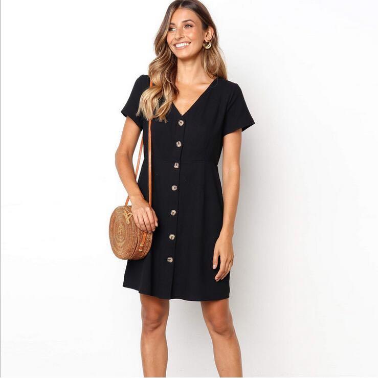 Black dress cheap button up