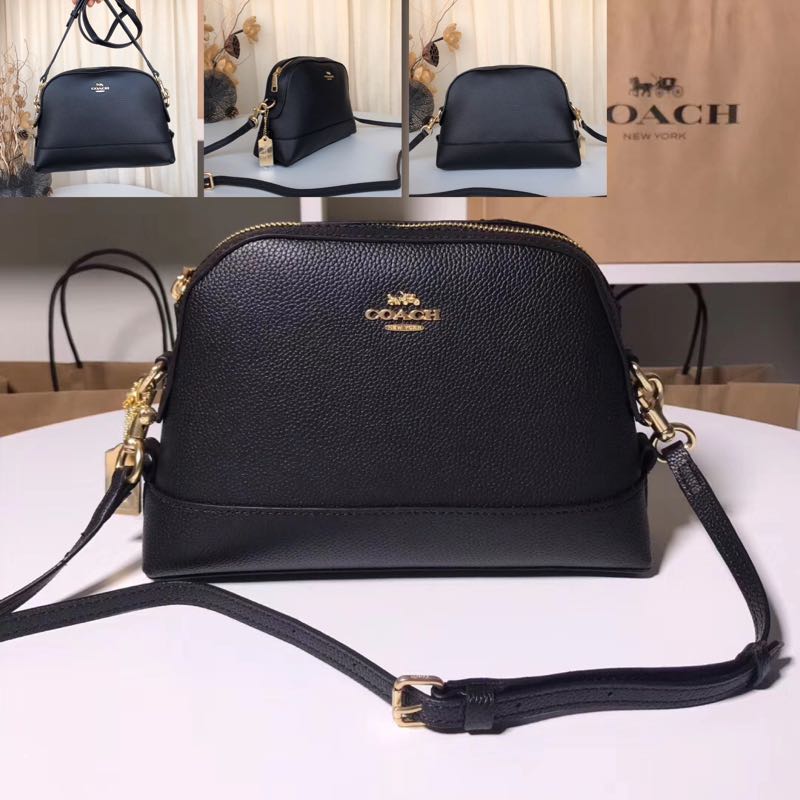 coach black satchel purse