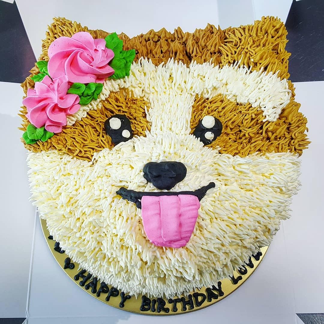 dog face on cake