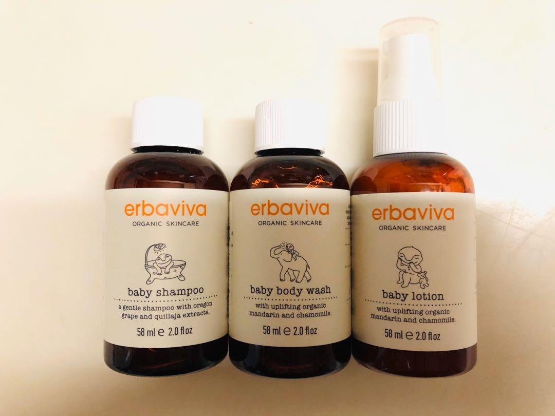 erbaviva baby trial kit ( shampoo body wash and lotion