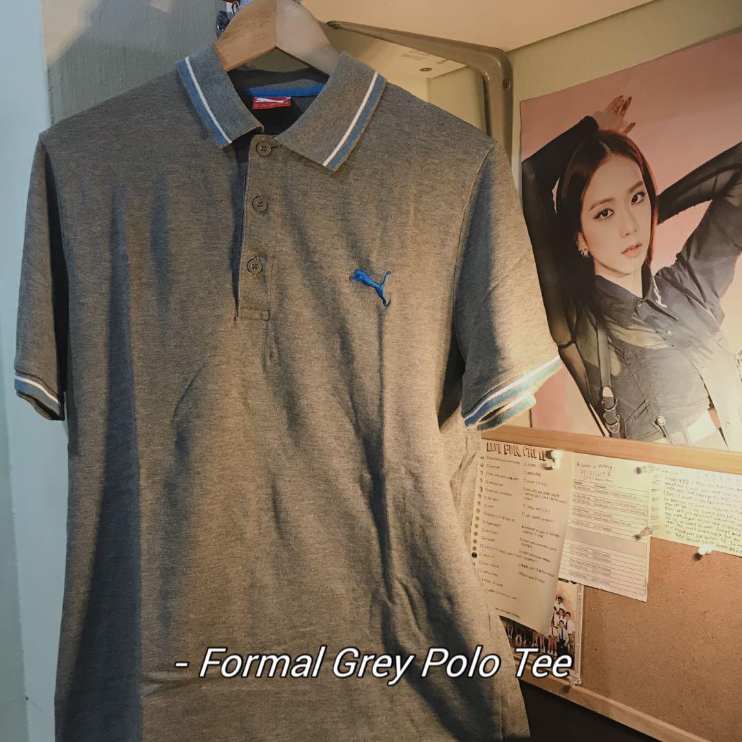 Grey PUMA Polo Tee Men s Fashion Tops Sets Tshirts Polo Shirts on Carousell