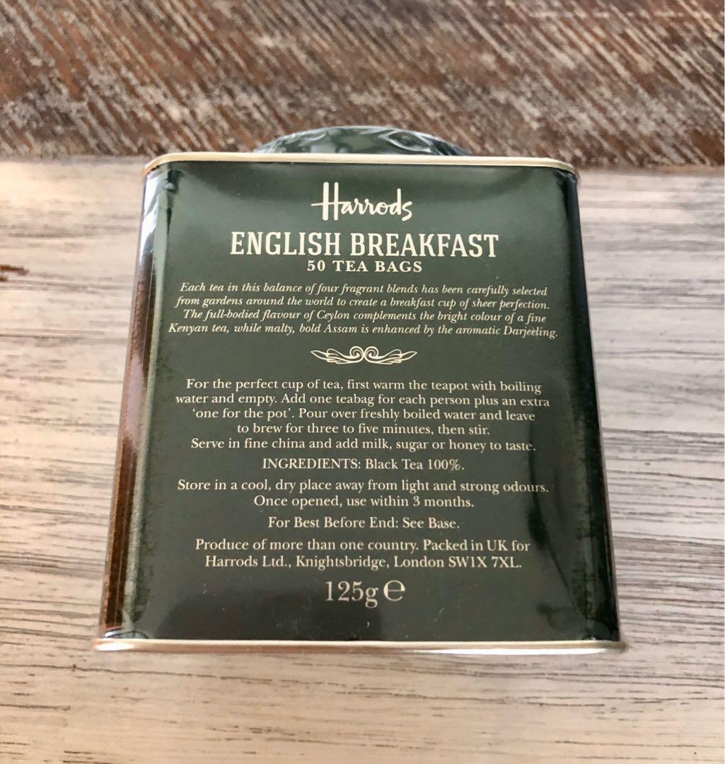 Harrods No.14 English Breakfast Tea Tin (50 Tea Bags), Furniture & Home  Living, Kitchenware & Tableware, Coffee & Tea Tableware on Carousell