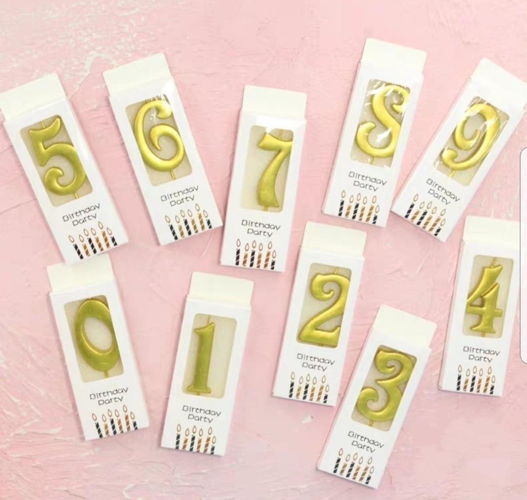 Birthday Candles. Number candles. Sparkle Candle. Cake topper. Gold