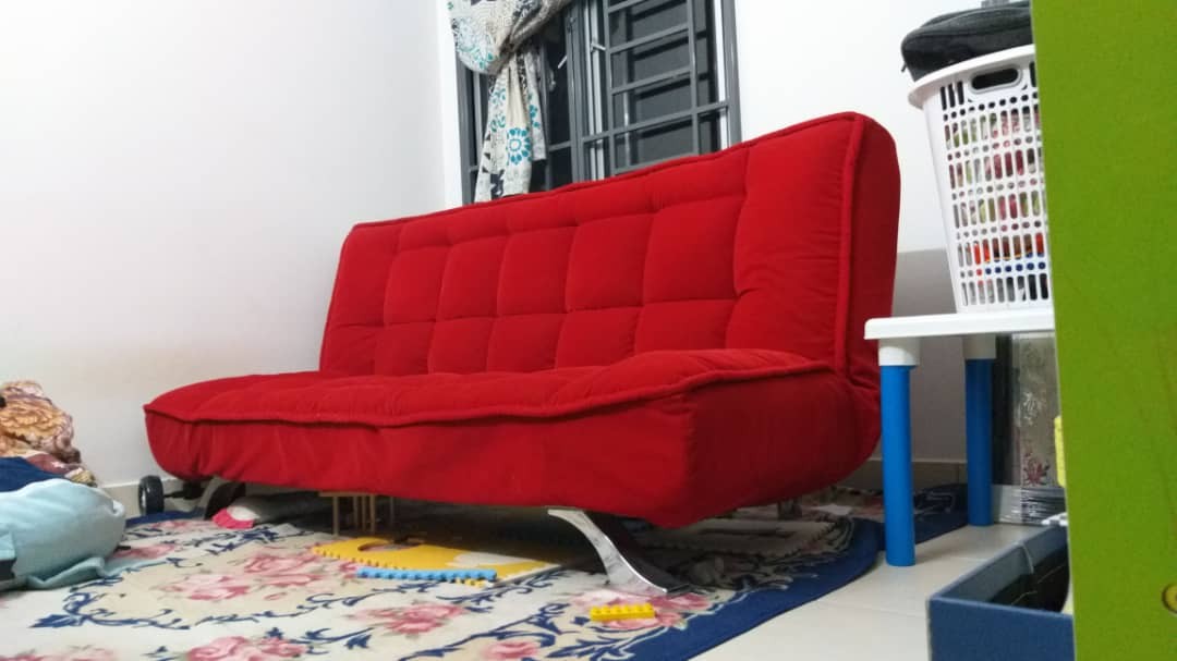Sofa bed red colour, Furniture & Home Living, Furniture, Sofas on