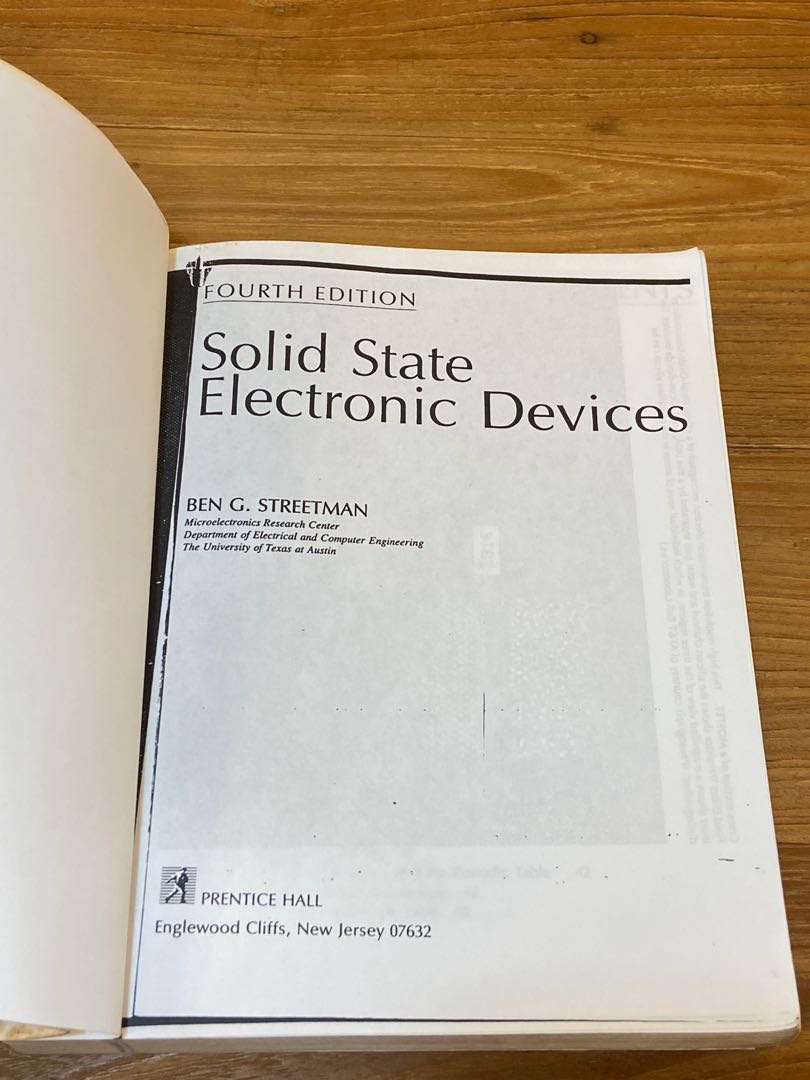 Solid State Electronic Devices by Ben G. Streetman, Hobbies & Toys ...