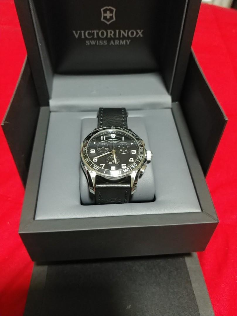 Swiss Army Victorinox 241493 Men s Chrono Classic Black Leather Strap Swiss Quartz Mobile Phones Gadgets Wearables Smart Watches on Carousell