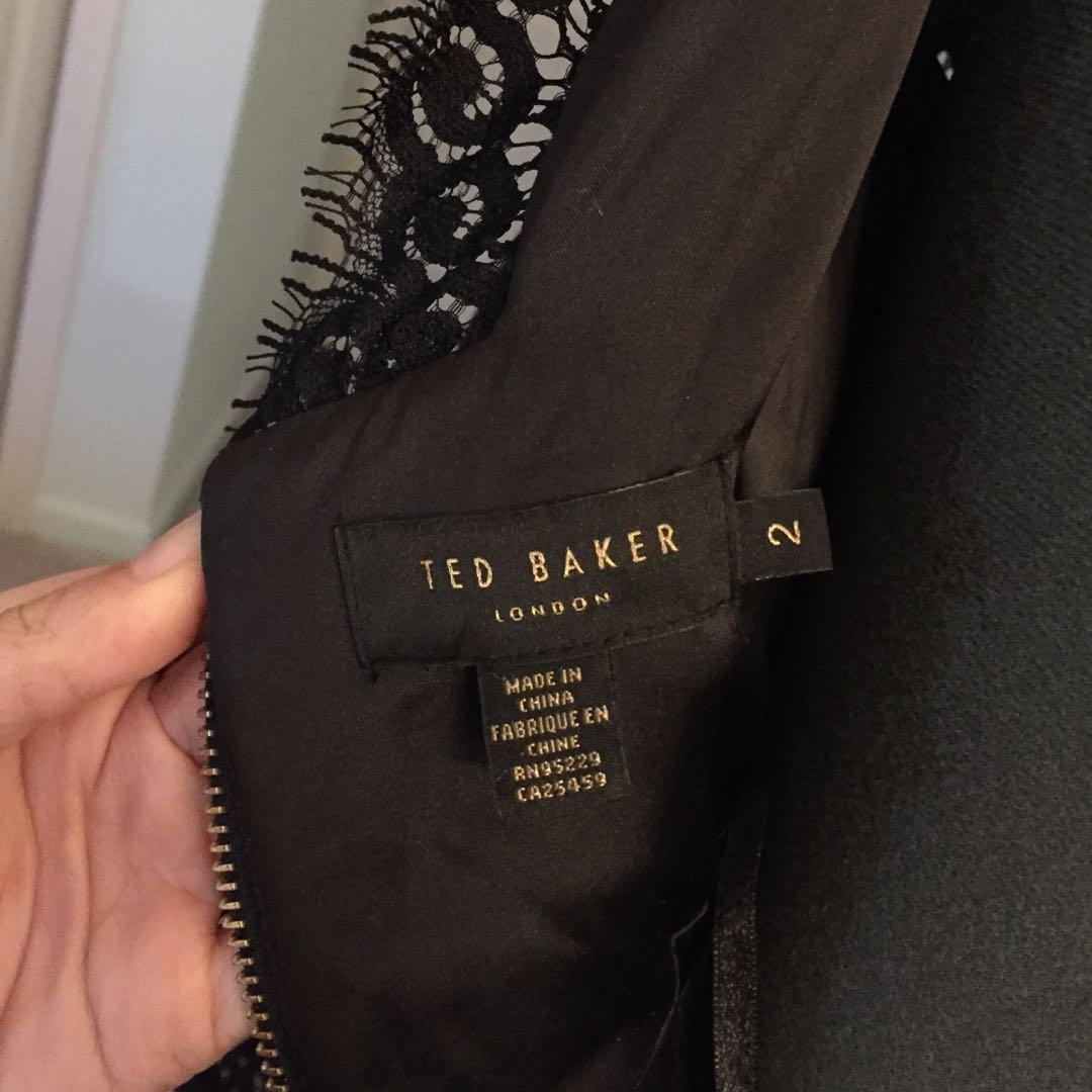 Ted Baker Vendela Black Lace Bodice Sheath Cocktail Dress