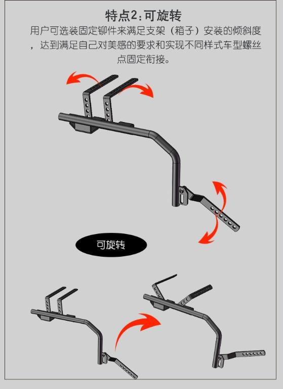 Universal Shad side rack box luggage touring brackets kawasaki honda ...