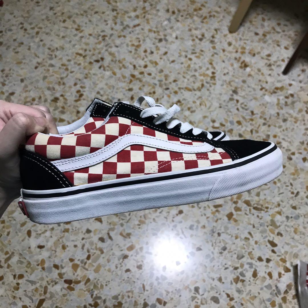 how to clean red checkered vans
