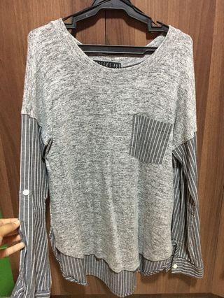 Grey Sweater with foldable sleeves
