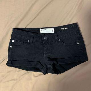 Black Garage Jean Shorts