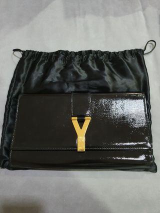 Yves Saint Laurent Chyc Leather Clutch Bag