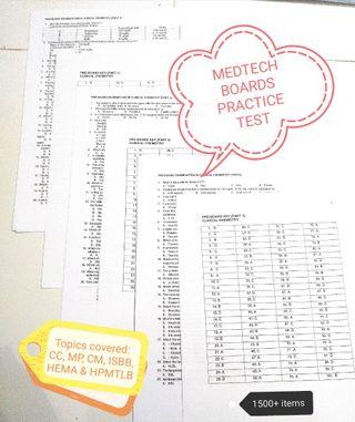 MEDTECH BOARDS PRACTICE TEST REVIEWERS