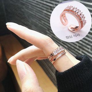 Further discounts!!!| Korea Double-Layer Irregular Zircon Ring Micro-Inlaid Jewelry