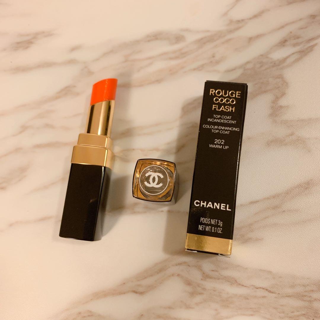 $288 Chanel rouge coco flash #202 warm up top coat 唇膏, 美容＆化妝品, 健康及美容- 皮膚護理,  化妝品- Carousell