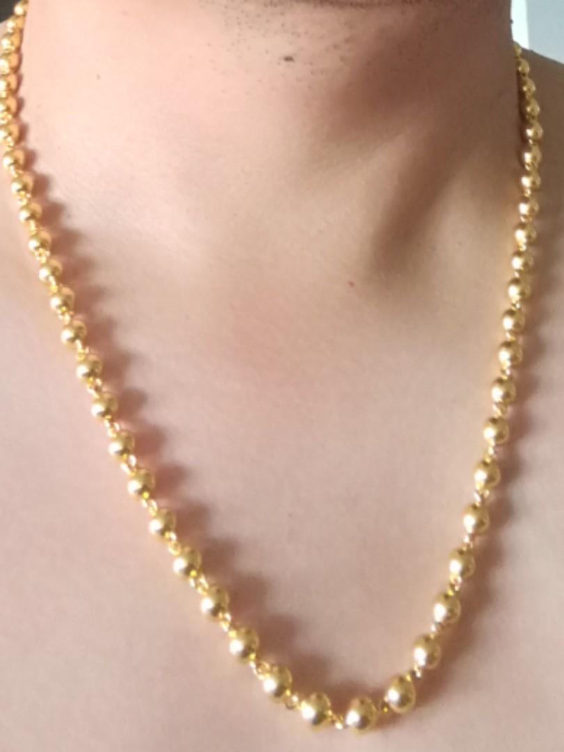 Round beads top gold necklace