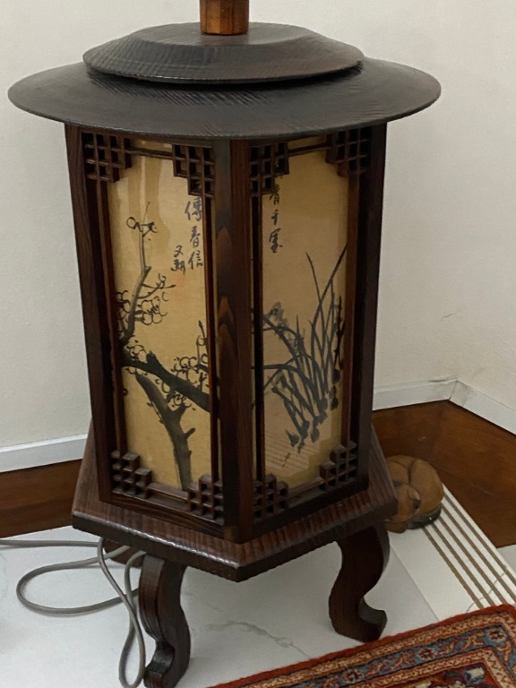 Antique Japanese Screen Painted Lantern Light Lamp, Furniture & Home  Living, Home Decor, Other Home Decor on Carousell