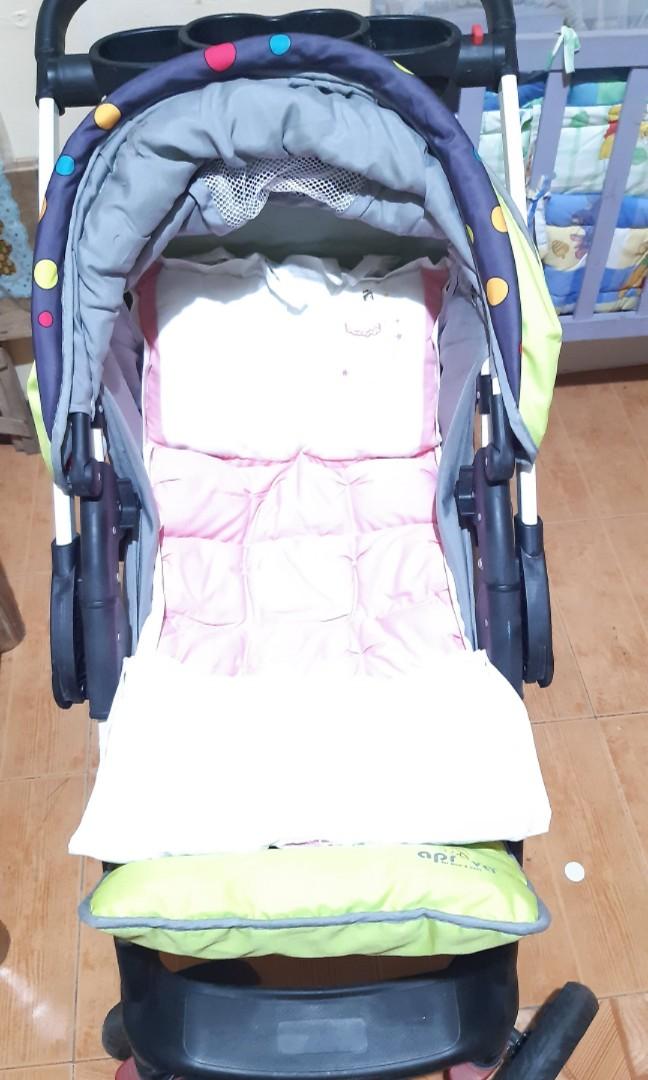 Apruva reversible stroler, giant carrier walker, fisher price rocker